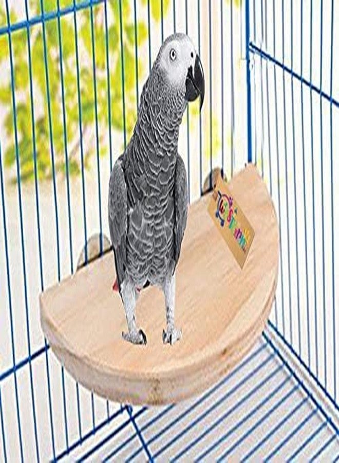 Western Era Natural Wood Birds Platform, Corner Platform, Perc, Stand Bird Toy for Birds (8.5 Inches) - Image 1